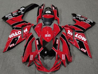 Rosso Lucido & Nero Motul 2011-2024 GSXR 600-750 Carena Moto