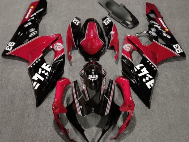 Rosso Lucido & Nero Personalizzato 2005-2006 GSXR 1000 Carena Moto