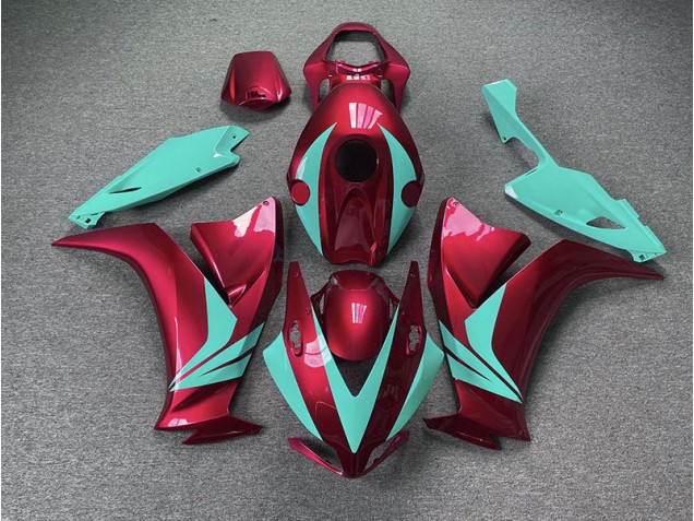 Rosso Lucido & Verde Acqua 2012-2016 CBR1000RR Carena Moto Rosso Lucido & Verde Acqua 2012-2016 CBR1000RR Carena Moto