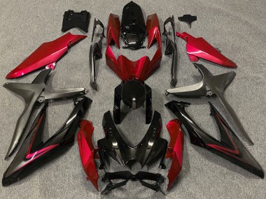 Rosso Lucido & Verde R 2008-2010 GSXR 600-750 Carena Moto