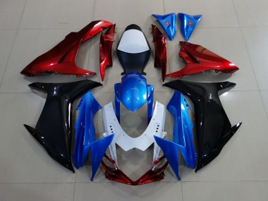 Rosso Nero & Blu Personalizzati 2011-2024 GSXR 600-750 Carena Moto