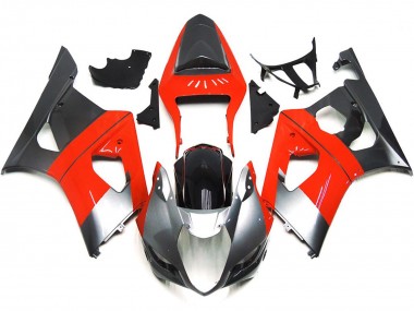 Rosso Semplice & Argento 2003-2004 GSXR 1000 Carena Moto