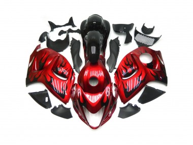 Rouge Vif Avec Noir Flamme 2008-2020 GSXR 1300 Carena Moto