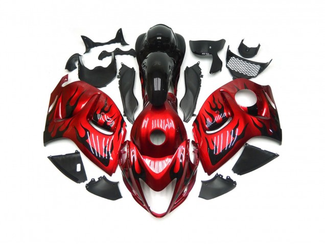 Rouge Vif Avec Noir Flamme 2008-2020 GSXR 1300 Carena Moto Rouge Vif Avec Noir Flamme 2008-2020 GSXR 1300 Carena Moto