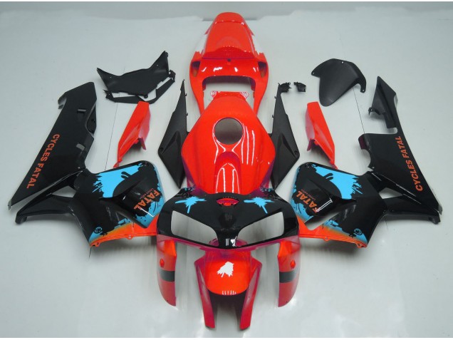 Splatter Azzurro Su Rosso 2005-2006 CBR600RR Carena Moto Splatter Azzurro Su Rosso 2005-2006 CBR600RR Carena Moto