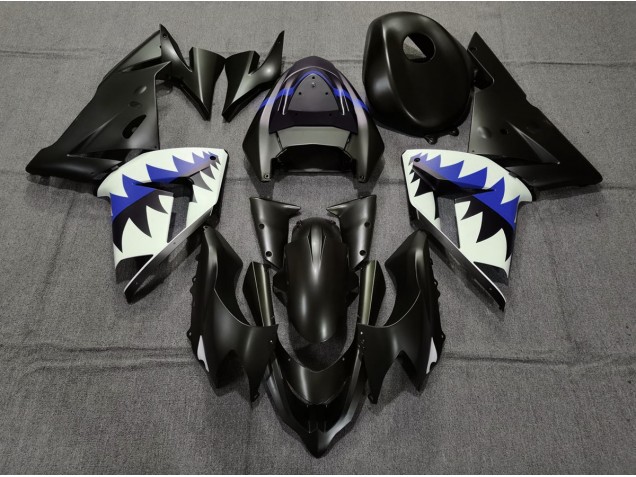 Squalo Nero Opaco & Blu Scuro 2004-2005 ZX10R Carena Moto Squalo Nero Opaco & Blu Scuro 2004-2005 ZX10R Carena Moto