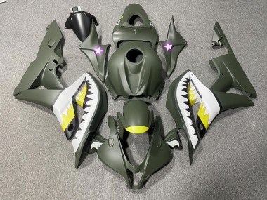 Squalo Verde Opaco & Giallo 2007-2008 CBR600RR Carena Moto