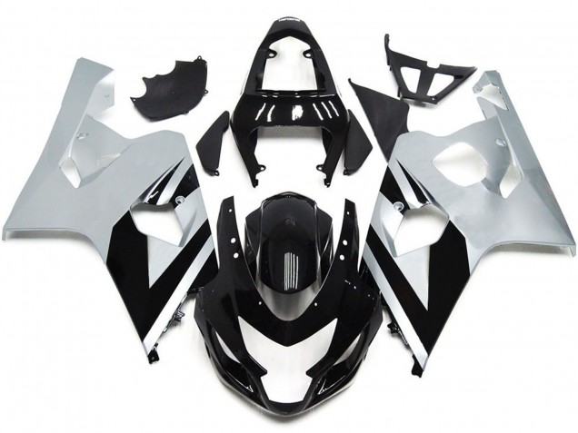 Stile Argento & Nero Lucido OEM 2004-2005 GSXR 600-750 Carena Moto Stile Argento & Nero Lucido OEM 2004-2005 GSXR 600-750 Carena Moto
