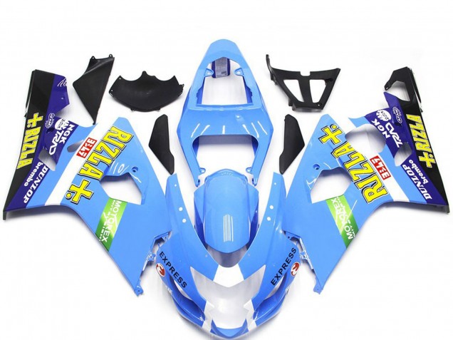 Stile Azzurro Rizla 2004-2005 GSXR 600-750 Carena Moto Stile Azzurro Rizla 2004-2005 GSXR 600-750 Carena Moto