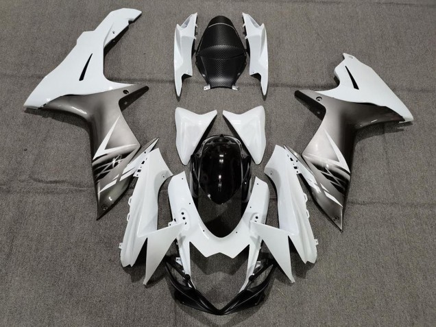 Stile Bianco Lucido & Argento 2011-2024 GSXR 600-750 Carena Moto Stile Bianco Lucido & Argento 2011-2024 GSXR 600-750 Carena Moto