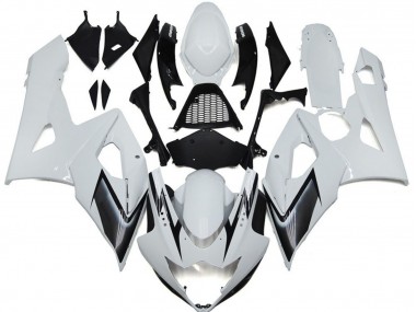 Stile Bianco Lucido Con Sfumature Argento 2005-2006 GSXR 1000 Carena Moto