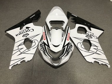 Stile Bianco & Nero Lucido Corona 2004-2005 GSXR 600-750 Carena Moto