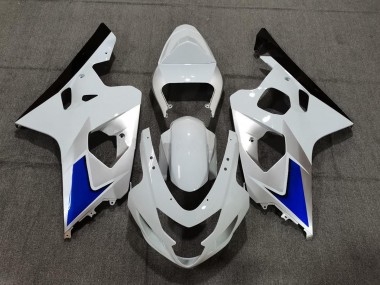 Stile Blu Bianco & Argento 2004-2005 GSXR 600-750 Carena Moto