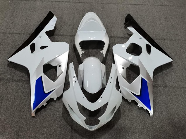 Stile Blu Bianco & Argento 2004-2005 GSXR 600-750 Carena Moto Stile Blu Bianco & Argento 2004-2005 GSXR 600-750 Carena Moto