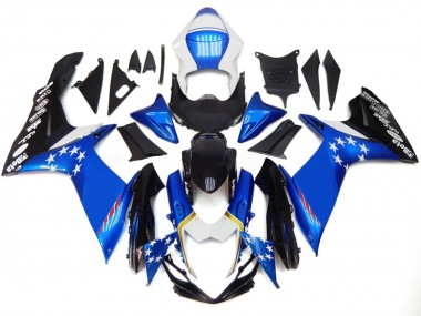 Stile Blu Con Stelle Rosse 2011-2024 GSXR 600-750 Carena Moto