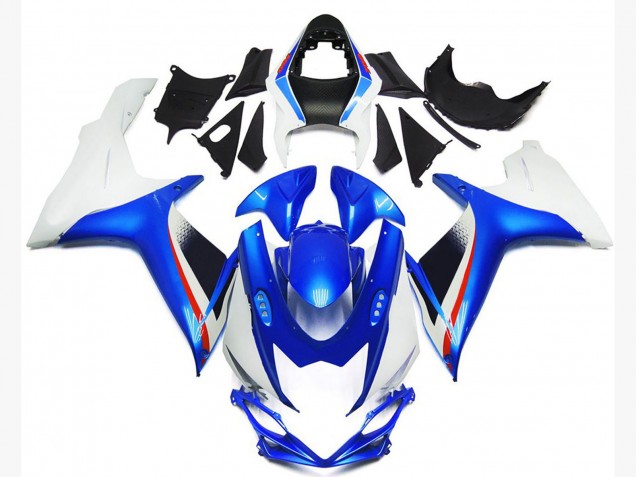 Stile Blu Intenso & Bianco Lucido 2011-2024 GSXR 600-750 Carena Moto Stile Blu Intenso & Bianco Lucido 2011-2024 GSXR 600-750 Carena Moto