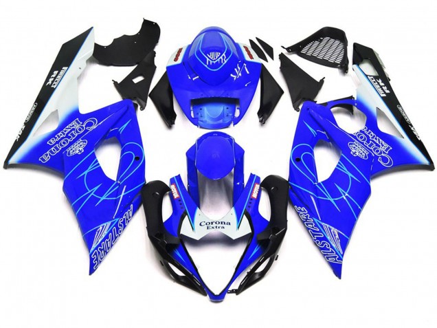 Stile Corona Blu & Bianco 2005-2006 GSXR 1000 Carena Moto Stile Corona Blu & Bianco 2005-2006 GSXR 1000 Carena Moto