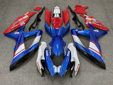 Stile Personalizzato Rosso Blu & Bianco Lucido 2008-2010 GSXR 600-750 Carena Moto