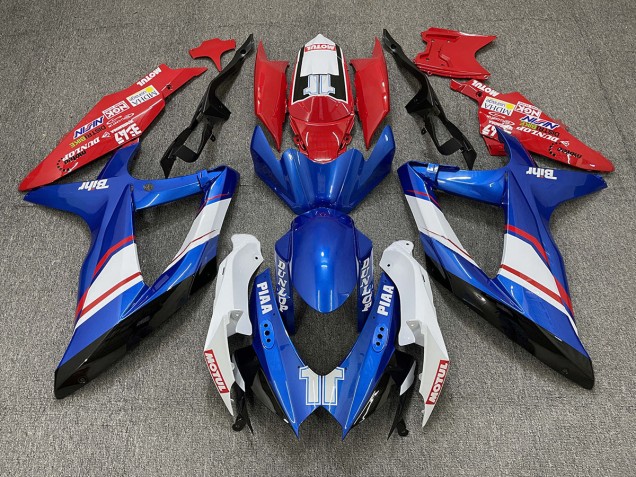 Stile Personalizzato Rosso Blu & Bianco Lucido 2008-2010 GSXR 600-750 Carena Moto Stile Personalizzato Rosso Blu & Bianco Lucido 2008-2010 GSXR 600-750 Carena Moto