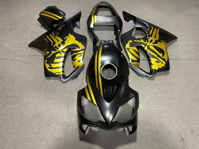 Teschio Nero Opaco & Oro 2001-2003 CBR600 F4i Carena Moto Teschio Nero Opaco & Oro 2001-2003 CBR600 F4i Carena Moto