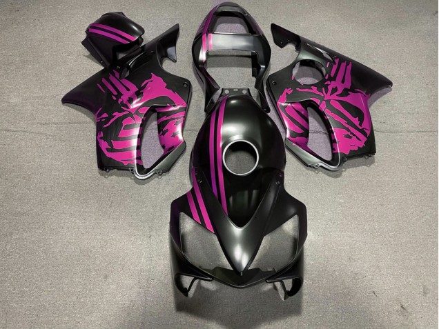 Teschio Nero Opaco & Rosa 2001-2003 CBR600 F4i Carena Moto Teschio Nero Opaco & Rosa 2001-2003 CBR600 F4i Carena Moto