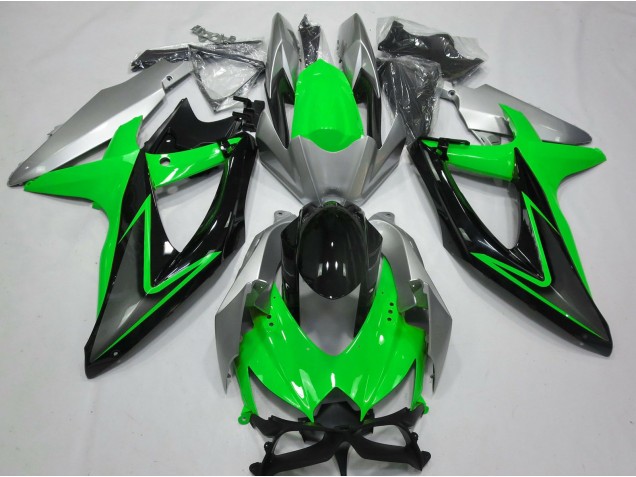 Verde & Argento 2008-2010 GSXR 600-750 Carena Moto Verde & Argento 2008-2010 GSXR 600-750 Carena Moto