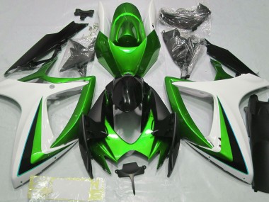 Verde & Bianco 2006-2007 GSXR 600-750 Carena Moto