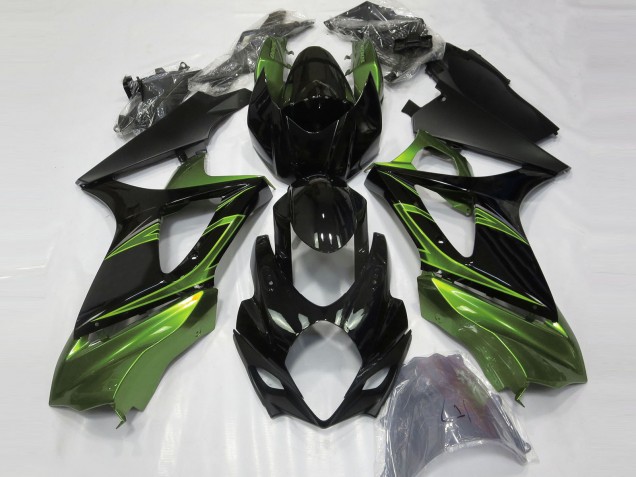 Verde Elettrico & Nero Lucido 2007-2008 GSXR 1000 Carena Moto Verde Elettrico & Nero Lucido 2007-2008 GSXR 1000 Carena Moto