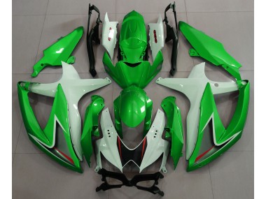Verde Lucido & Bianco 2008-2010 GSXR 600-750 Carena Moto