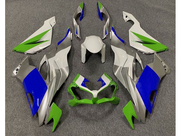 Verde Lucido Blu & Argento 2019-2023 ZX6R Carena Moto Verde Lucido Blu & Argento 2019-2023 ZX6R Carena Moto