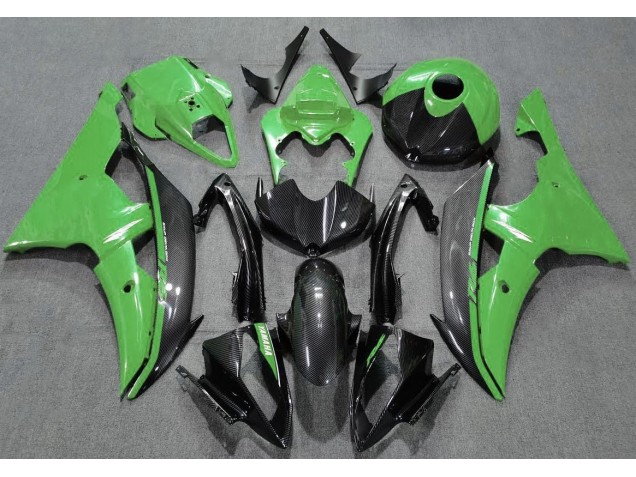 Verde Lucido & Fibra Di Carbonio 2008-2016 R6 Carena Moto Verde Lucido & Fibra Di Carbonio 2008-2016 R6 Carena Moto