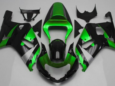 Verde Lucido & Nero 2001-2003 GSXR 600-750 Carena Moto