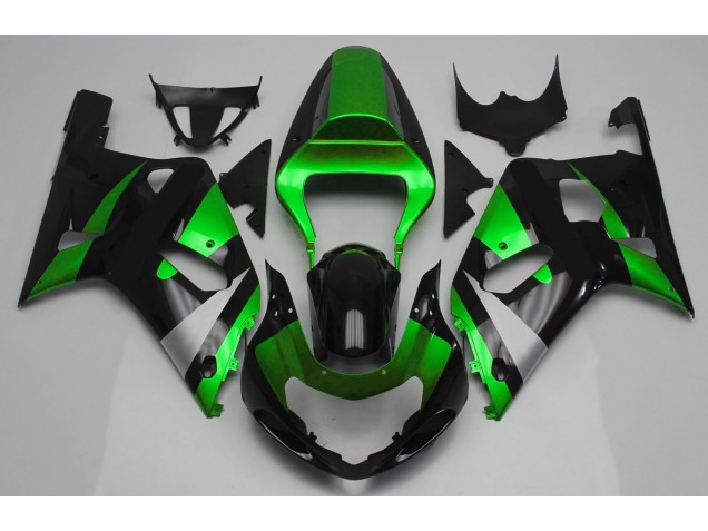 Verde Lucido & Nero 2001-2003 GSXR 600-750 Carena Moto Verde Lucido & Nero 2001-2003 GSXR 600-750 Carena Moto