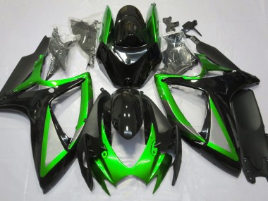 Verde Lucido & Nero 2006-2007 GSXR 600-750 Carena Moto