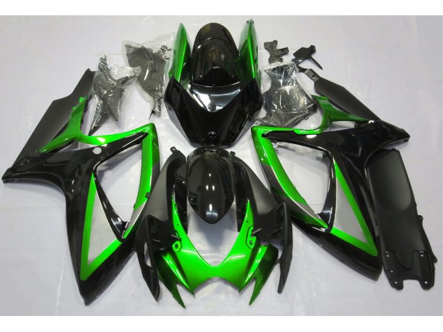 Verde Lucido & Nero 2006-2007 GSXR 600-750 Carena Moto Verde Lucido & Nero 2006-2007 GSXR 600-750 Carena Moto