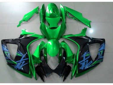 Verde Lucido & Nero 2006-2007 GSXR 600-750 Carena Moto