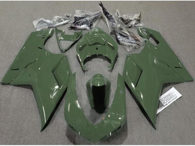 Verde Militare Lucido 2007-2014 Ducati 848 1098 1198 Carena Moto Verde Militare Lucido 2007-2014 Ducati 848 1098 1198 Carena Moto