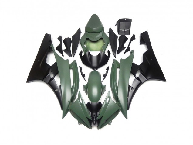 Verde Opaco & Nero Personalizzati 2006-2007 R6 Carena Moto Verde Opaco & Nero Personalizzati 2006-2007 R6 Carena Moto