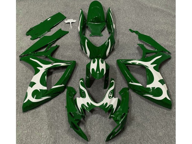 Verde Scuro & Bianco 2006-2007 GSXR 600-750 Carena Moto Verde Scuro & Bianco 2006-2007 GSXR 600-750 Carena Moto