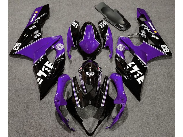 Viola Lucido & Nero Personalizzato 2005-2006 GSXR 1000 Carena Moto Viola Lucido & Nero Personalizzato 2005-2006 GSXR 1000 Carena Moto